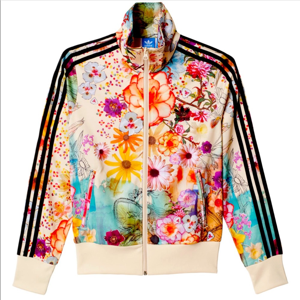 Adidas firebird floral watercolor jacket, Size medium